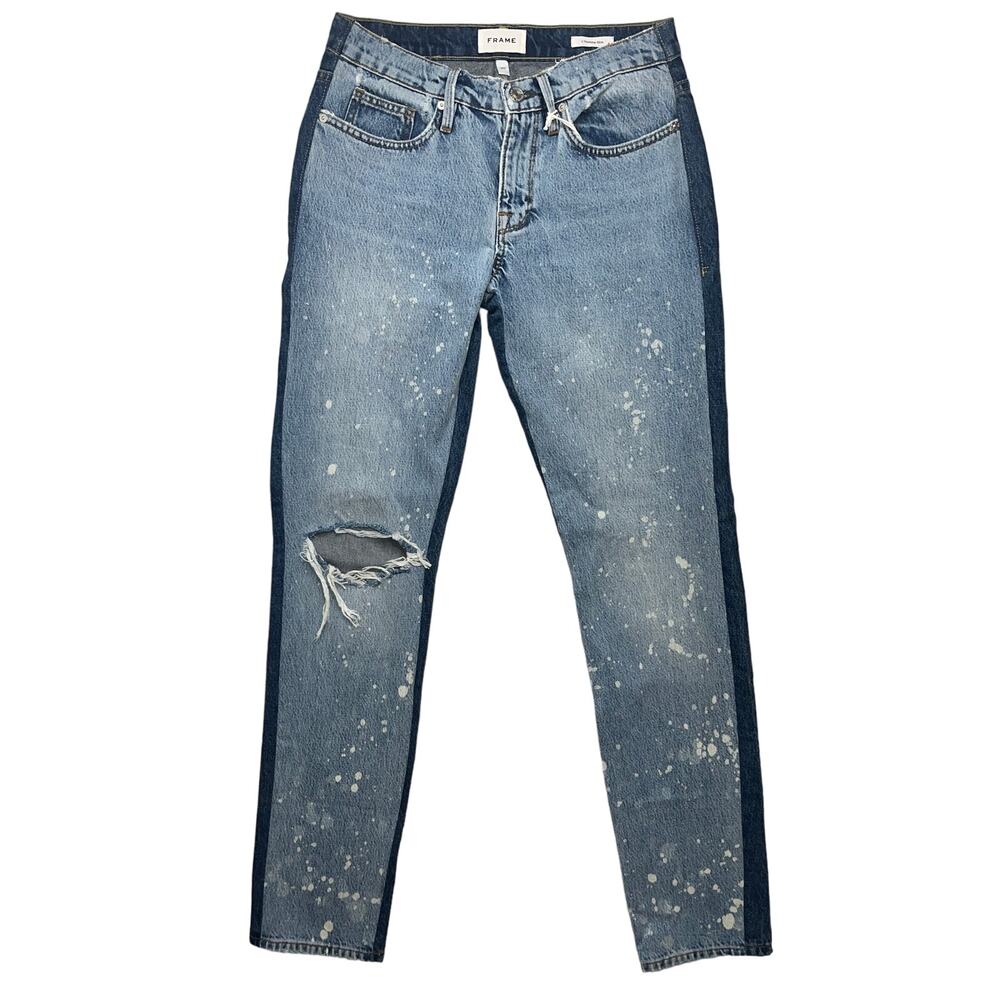3-96 FRAME Men's NWT L'Homme Slim Two-Tone Paint Splatter Jeans Size 30